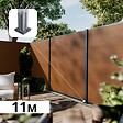 DECKLINEA - Kit Clôture Composite CRUZ Teck 11x1,8m - Bois composite & Aluminium - Poteaux sur Platines Gris - Brise vue - Palissade - vignette