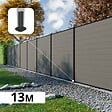 DECKLINEA - Kit Clôture Composite RIO Platines 13x1,8m - Bois composite & Aluminium - Poteaux Noir sur Platines - Brise vue - vignette