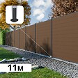 DECKLINEA - Kit Clôture Composite RIO Bronze 11x1,8m - Bois composite & Aluminium - Poteaux sur Platines Gris - Brise vue - vignette