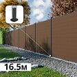 DECKLINEA - Kit Clôture Composite RIO Bronze 16,5x1,8m - Bois composite & Aluminium - Poteaux sur Platines Gris - Brise vue - vignette
