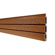 DECKLINEA - Kit Clôture Composite SANTOS Teck 16,5x1,8m - Bois composite & Aluminium - Poteaux sur Platines Gris - Brise vue - Palissade - vignette