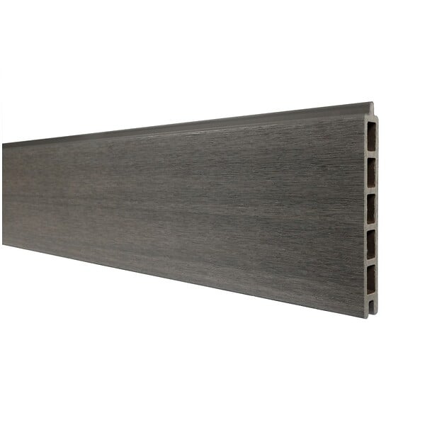 DECKLINEA - Kit Clôture Composite CRUZ Ardoise 9x1,8m - Bois composite & Aluminium - Poteaux sur Platines Gris - Brise vue - Palissade - large