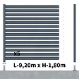 DECKLINEA - Kit Clôture Ajourée Aluminium OLINDA Anthracite 9,20x1,8m Poteaux sur Platines - Dimension des Lames : 21x100x1780 mm - Brise vue - Palissade - vignette