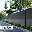 DECKLINEA - Kit Clôture Aluminium BAHIA & CRUZ Ardoise 14,68x1,8m - Aluminium et bois composite - Poteaux sur Platines gris - Brise vue - Palissade - vignette