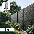DECKLINEA - Kit Clôture Ajourée Aluminium OLINDA Anthracite 9,20x1,8m Poteaux sur Platines - Dimension des Lames : 21x45x1780 mm - Brise vue - Palissade - vignette