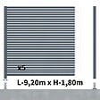 DECKLINEA - Kit Clôture Ajourée Aluminium OLINDA Anthracite 9,20x1,8m Poteaux sur Platines - Dimension des Lames : 21x45x1780 mm - Brise vue - Palissade - vignette