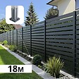 DECKLINEA - Kit Clôture Ajourée Aluminium OLINDA Anthracite 18,33x1,8m Poteaux sur Platines - Dimension des Lames : 21x100x1780 mm - Brise vue - Palissade - vignette