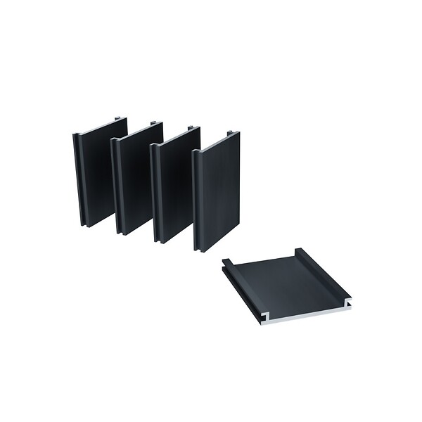 DECKLINEA - Kit Clôture Ajourée Aluminium OLINDA Anthracite 18,33x1,8m Poteaux sur Platines - Dimension des Lames : 21x100x1780 mm - Brise vue - Palissade - large