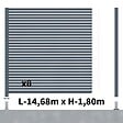 DECKLINEA - Kit Clôture Ajourée Aluminium OLINDA Anthracite 14,68x1,8m Poteaux sur Platines - Dimension des Lames : 21x45x1780 mm - Brise vue - Palissade - vignette