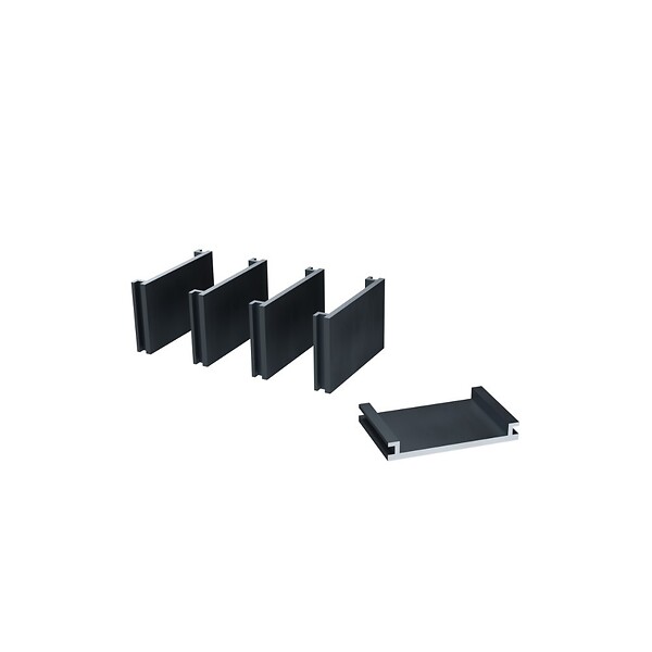 DECKLINEA - Kit Clôture Ajourée Aluminium OLINDA Anthracite 16,5x1,8m Poteaux sur Platines - Dimension des Lames : 21x45x1780 mm - Brise vue - Palissade - large