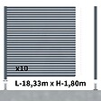DECKLINEA - Kit Clôture Ajourée Aluminium OLINDA Anthracite 18,33x1,8m Poteaux sur Platines - Dimension des Lames : 21x45x1780 mm - Brise vue - Palissade - vignette