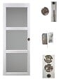 GD MENUISERIES - Porte Coulissante Kenya blanc Vitrée H204 x L93 cm, serrure condamnation - vignette