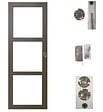 GD MENUISERIES - Porte Coulissante Gris Taupe RAL 7006 Vitrage transparent H204 x L83 cm, serrure condamnation - vignette