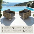 TECTAKE - Ensemble de fauteuils modulaires Rattanset Villanova en aluminium gris anthracite chiné - vignette