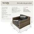 TECTAKE - Ensemble de fauteuils modulaires Rattanset Villanova en aluminium gris anthracite chiné - vignette