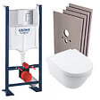 GROHE - Pack WC Bâti autoportant + WC Architectura sans bride + Abattant + Plaque chrome + Set habillage - vignette