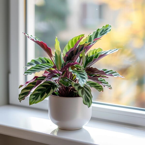 PLANT IN A BOX - Calathea ornata - Set de 2 - Goeppertia insignis - Hauteur 30-40cm - ⌀12cm - large
