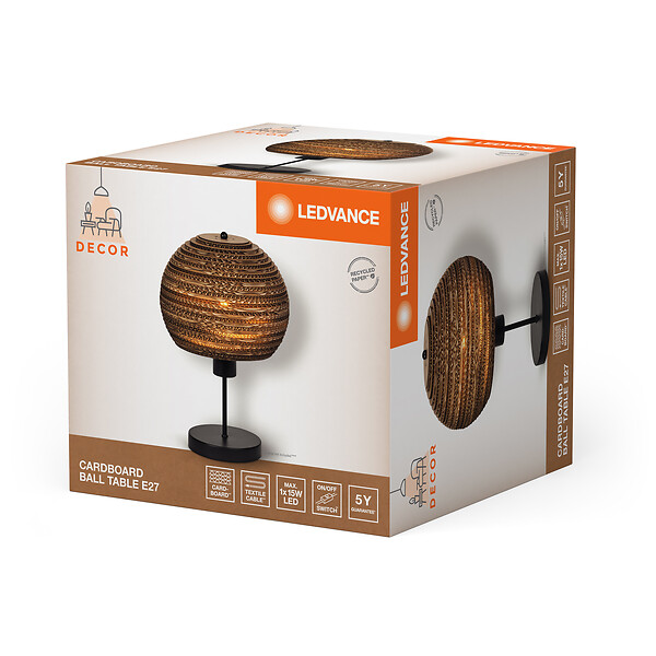 LEDVANCE - Lampe a poser decor cardboard ball e27 - large