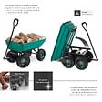 TECTAKE - Chariot de jardin à main Cubbi 52L capacité de charge 120kg vert - vignette