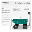TECTAKE - Chariot de jardin à main Cubbi 52L capacité de charge 120kg vert - vignette