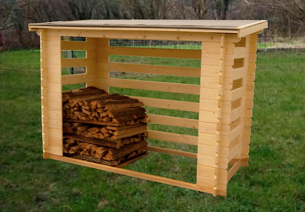 HABRITA - Abri de jardin range-bûches - Bois -  4 stères - 1.90m2 - large