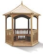 HABRITA - Pavillon de jardin hexagonal en pin - Diam.3.35m - H.3.15m - vignette