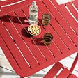 OVIALA - Table carrée de terrasse (70x70cm) rouge foncé - Almada - vignette