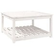 VIDAXL - vidaXL Table de jardin blanc 82,5x82,5x45 cm bois massif de pin - vignette