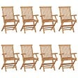 VIDAXL - vidaXL Chaises de jardin lot de 8 Bois de teck massif - vignette