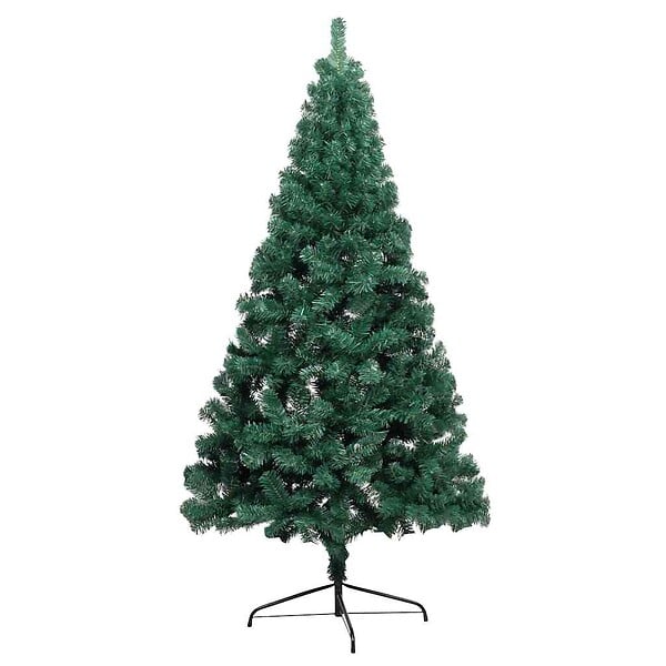 VIDAXL - vidaXL Demi-arbre de Noël artificiel pré-éclairé et boules vert 120 cm - large