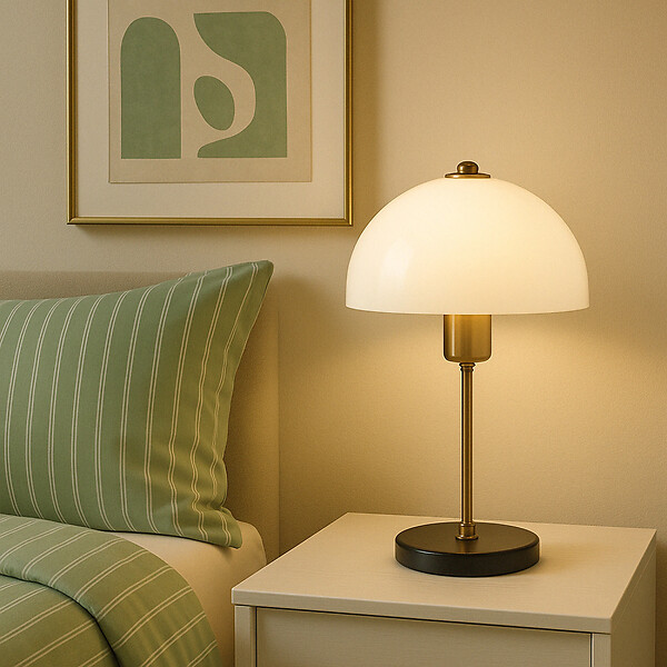 CONCEPT USINE - Lampe de table champignon blanc 38cm LISETTE - large