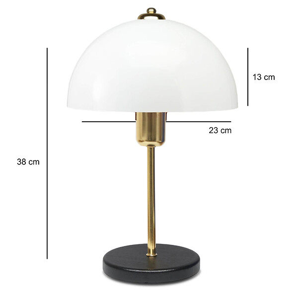 CONCEPT USINE - Lampe de table champignon blanc 38cm LISETTE - large