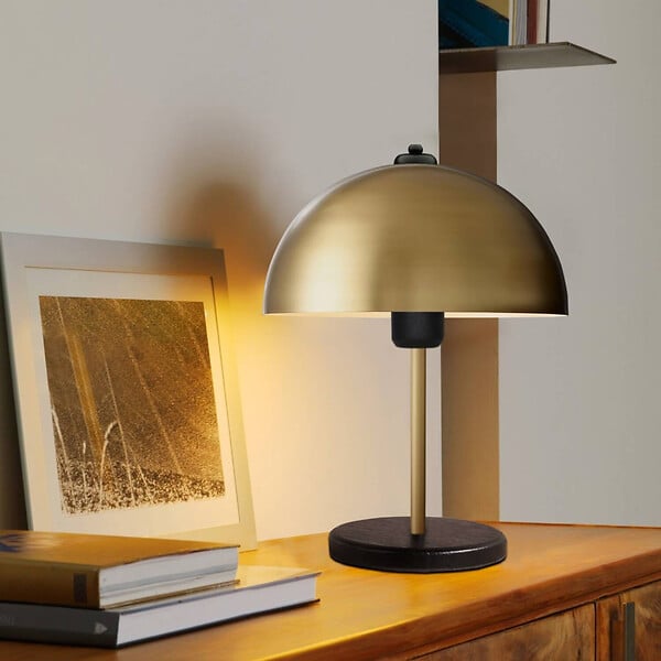 CONCEPT USINE - Lampe de table champignon doré 37cm PAULE - large