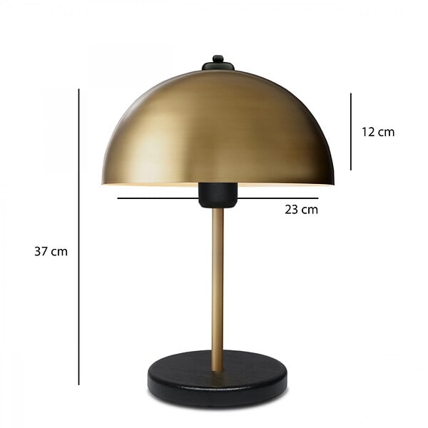 CONCEPT USINE - Lampe de table champignon doré 37cm PAULE - large
