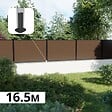 DECKLINEA - Kit Clôture Composite sur Muret RIO Bronze 16,5x1,2m - Bois composite & Aluminium - Poteaux sur Platines Noir - Brise vue - vignette