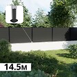DECKLINEA - Kit Clôture Composite sur Muret RIO Anthracite 14,5x1,2m - Bois composite & Aluminium - Poteaux sur Platines Noir - Brise vue - vignette