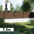 DECKLINEA - Kit Clôture Composite sur Muret RIO Bronze 7,5x1,2m - Bois composite & Aluminium - Poteaux sur Platines Noir - Brise vue - vignette