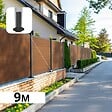 DECKLINEA - Kit Clôture Composite sur Muret CRUZ Teck 9x1,2m - Bois composite & Aluminium - Poteaux sur Platines Gris - Brise vue - vignette