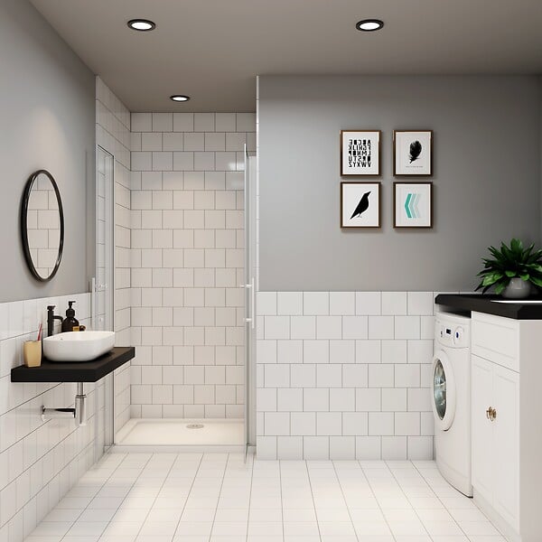 AICA SANITAIRE - Porte de douche en deux battante 90x180cm en 5mm verre anticalcaire ,installation en niche - large