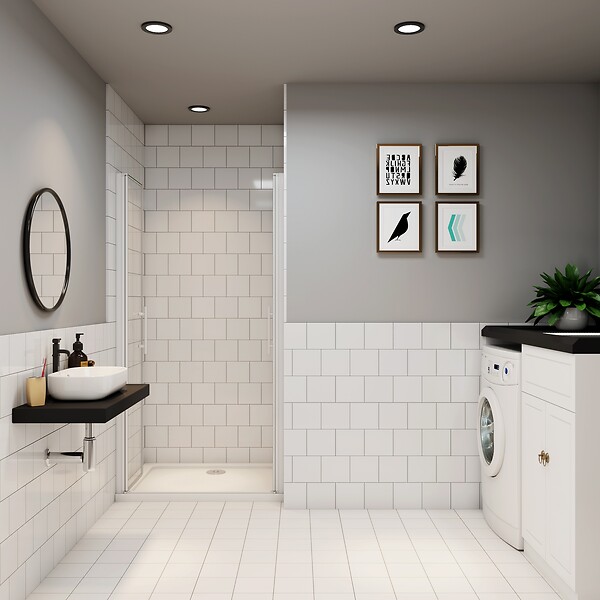 AICA SANITAIRE - Porte de douche en deux battante 80x180cm en 5mm verre anticalcaire ,installation en niche - large