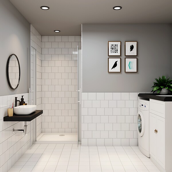 AICA SANITAIRE - Porte de douche en deux battante 80x180cm en 5mm verre anticalcaire ,installation en niche - large