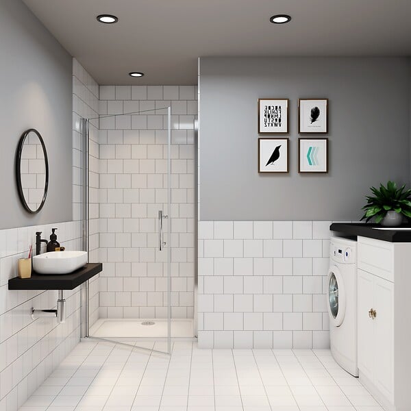 AICA SANITAIRE - Porte de douche battante 5mm verre anticalcaire 70x180cm installation en niche - large
