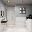 AICA SANITAIRE - Porte de douche battante 5mm verre anticalcaire 70x180cm installation en niche - vignette