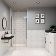 AICA SANITAIRE - Porte de douche battante 5mm verre anticalcaire 70x180cm installation en niche - vignette