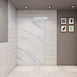 AICA SANITAIRE - La panneau murale de douche style marbré blanc 80x210cm - vignette