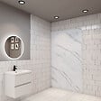 AICA SANITAIRE - La panneau murale de douche style marbré blanc 80x210cm - vignette