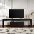 CONCEPT USINE - Meuble TV avec placards bois noir 180cm BASI - vignette