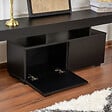CONCEPT USINE - Meuble TV avec placards bois noir 180cm BASI - vignette