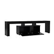 CONCEPT USINE - Meuble TV avec placards bois noir 180cm BASI - vignette