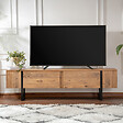 CONCEPT USINE - Meuble tv industriel avec placards bois et noir 180cm MOOV - vignette
